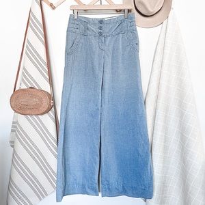 Anthropologie Elevenses Blue Wide Leg Pants